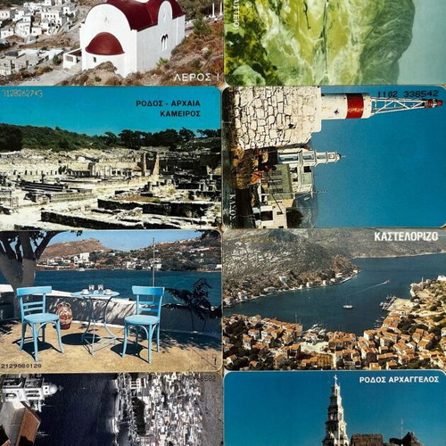 Phone cards with Cyclades theme like new, pack of 12