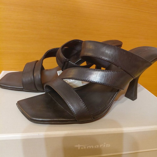 Tamaris Leather Mules size 38 new, black
