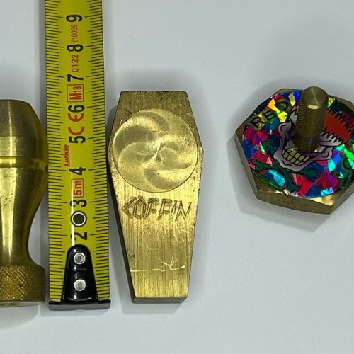 Pack of 3 used brass POG caps, Slammer, Milk Cap