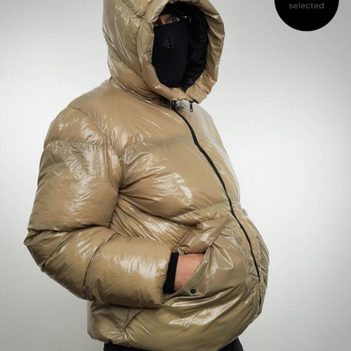 DEF Shiny Puffer Jacket like new, size L-XL, beige