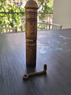 Traditional brass manual coffee grinder like new