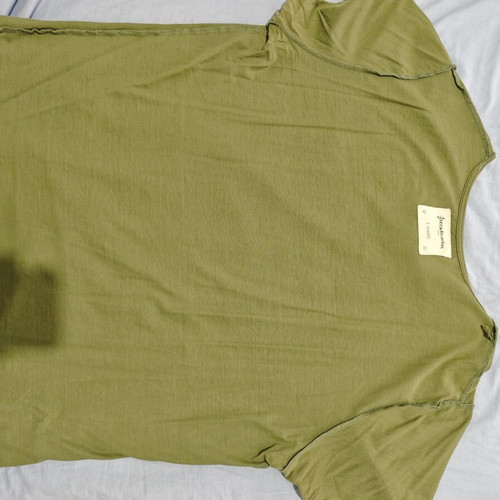 Stradivarius men's khaki T-shirt medium, 100% cotton