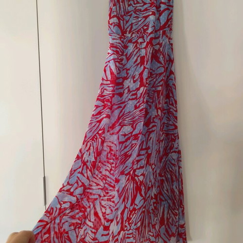 Anonyme Designers long formal dress, red and turquoise, size S