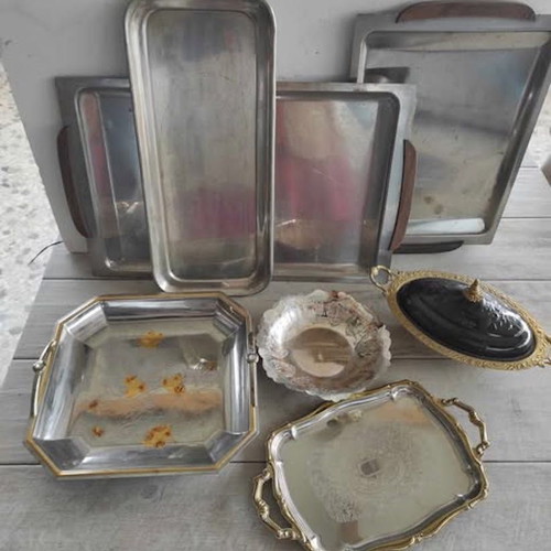 Serving trays used, set