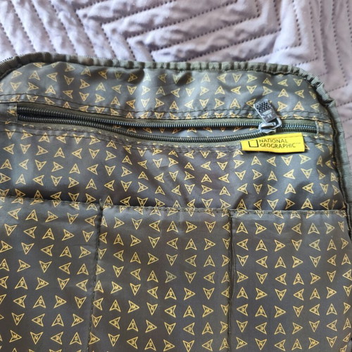 National Geographic backpack used, black and yellow
