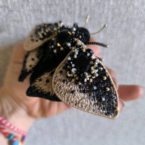 Handmade butterfly brooch new with Swarovski crystals and Japanese beads