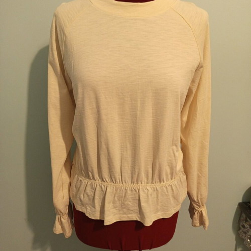 Monki Long Sleeve Top with Balloon Sleeves new, XS, off white-cream