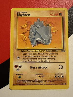 Pokémon Rhyhorn Jungle Card like new 61/64