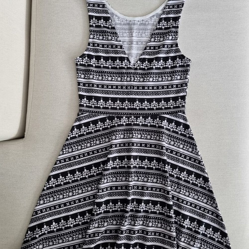H&M mini dress with black and white pattern