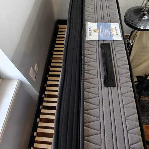 Deluxe Pakoworld Pocket Spring mattress 90x200 cm with KILDEN frame and HEMSIL FIX base