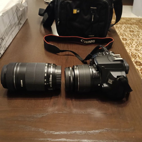 Canon EOS 250D Camera with Extra EFS 55-250mm Lens, Tripod TR472 and Bag like new