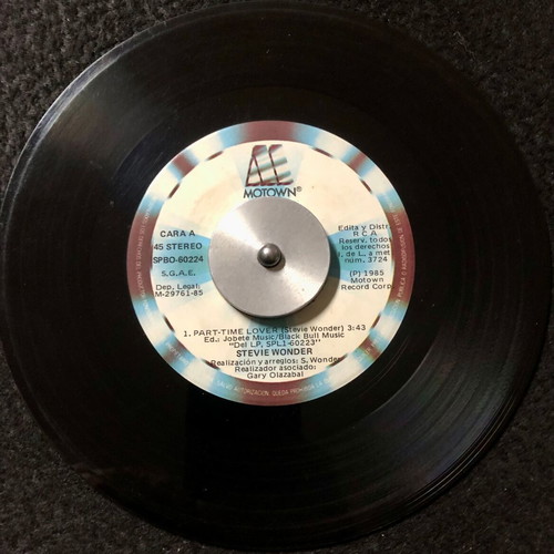 Stevie Wonder Part-Time Lover vinyl like new, 7", 45 RPM, single, pop