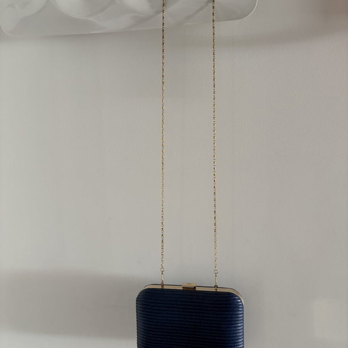 Veta Blue Women's Clutch like new with gold detail