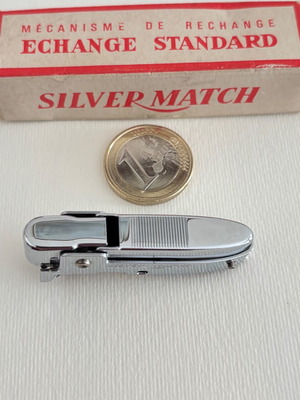Silver Match replacement flint lighter mechanism new