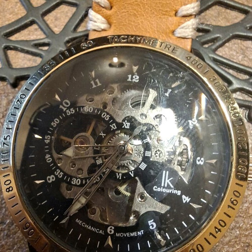 Lk colouring men's automatic watch used with leather strap