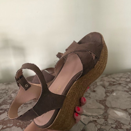Women's Espadrille Platform Sandals size 39 like new, brown