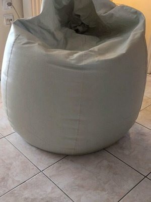 Large leather pouf like new