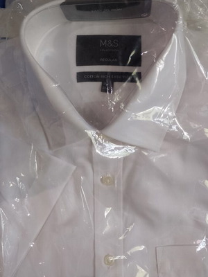 Marks & Spencer white men's summer shirts pack of 7 new, size L