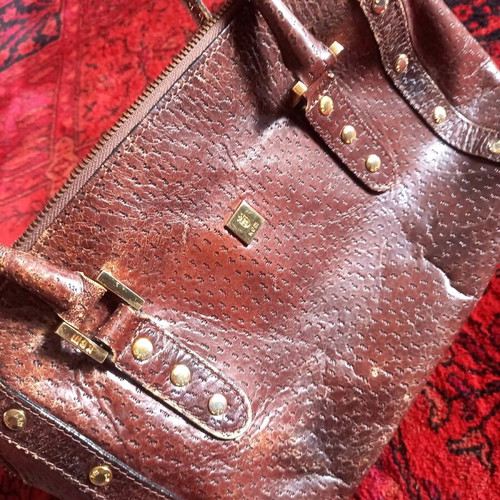 KEM handbag burgundy brown used in good condition