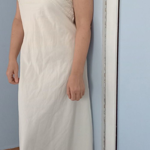 Zara Home maxi nightgown, size L, soft cotton, ecru