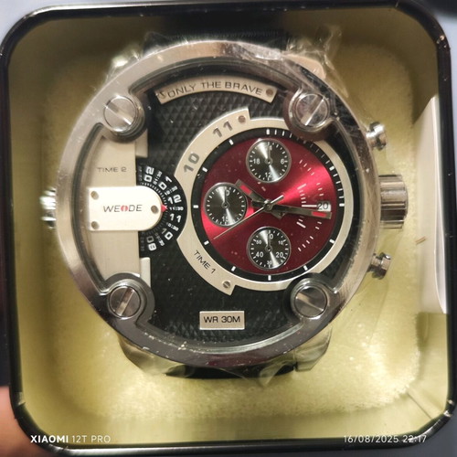 Weide wrist watch new with dual time and chronograph