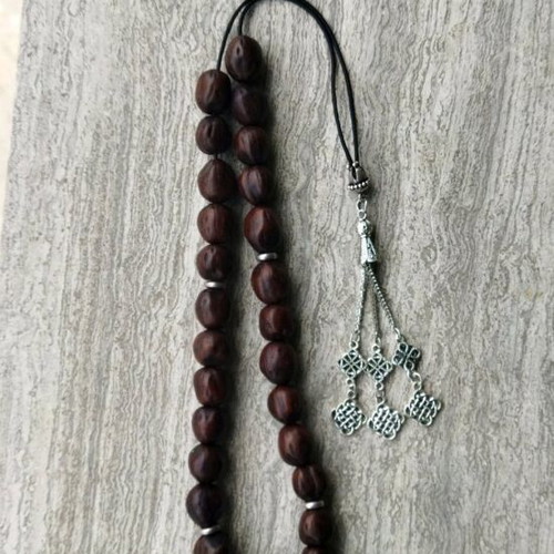 Worry beads with nutmeg new, 27 brown beads