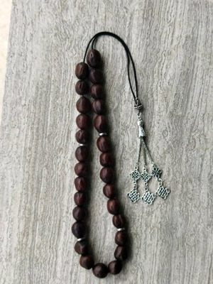 Worry beads with nutmeg new, 27 brown beads