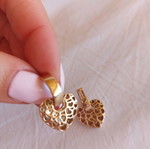Apefthon stainless steel earrings like new, gold hearts