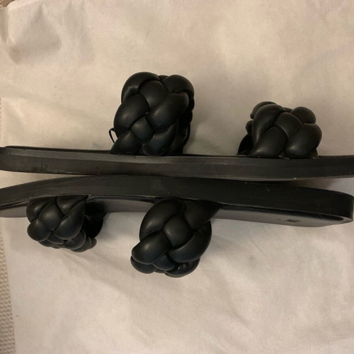 H&M black sandals like new, size 41, braided faux leather