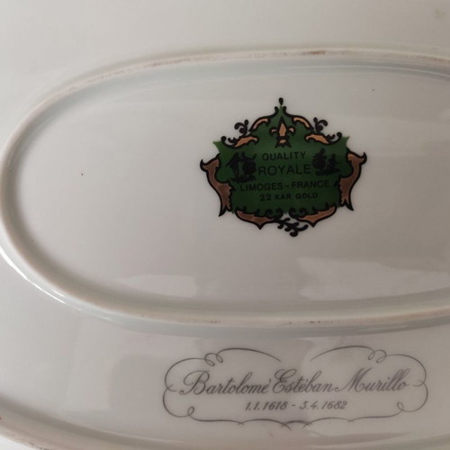 Limoges 22 Karat porcelain platter used, 36cm diameter
