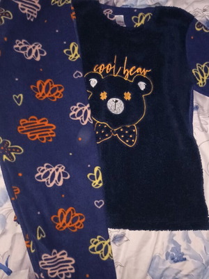 Fleece pajamas for 11-12 years like new, blue