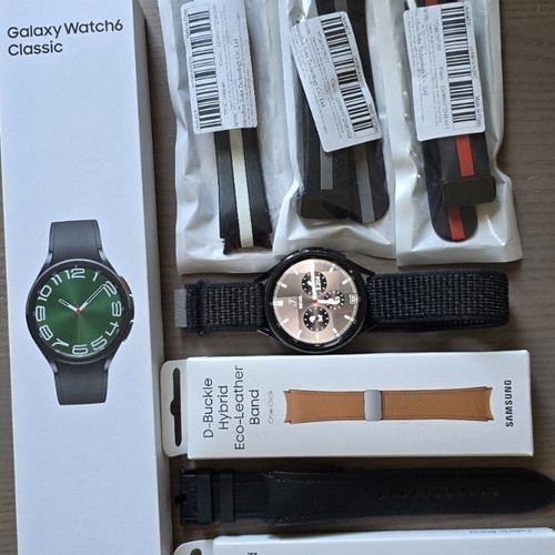 Samsung Galaxy Watch 6 Classic 47mm with screen protector and 5 straps