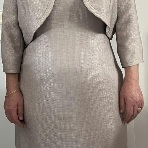 FIDELE dress with short bolero jacket beige like new