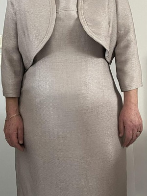 FIDELE dress with short bolero jacket beige like new