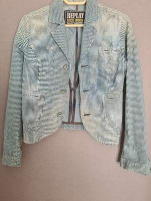 Replay vintage distressed denim jacket, blue