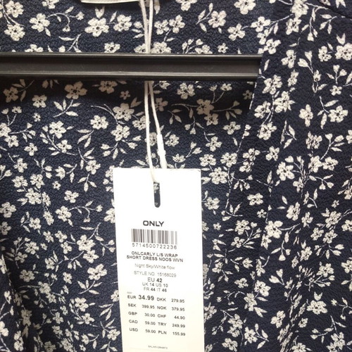Only women's dress new, dark blue with white flowers, sizes L to XL