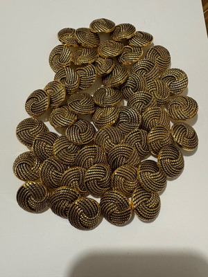 Plastic buttons new, pack of 50, gold antique color