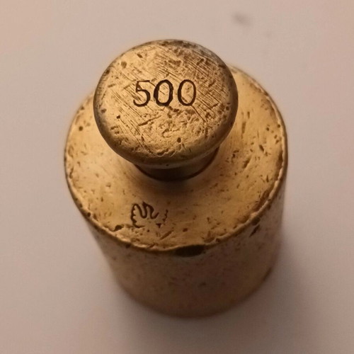 Brass weight measure 500 gr used, vintage