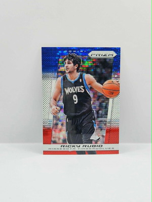 2013-14 Panini Prizm Ricky Rubio κόκκινη/λευκή/μπλε κάρτα σαν καινούργιο