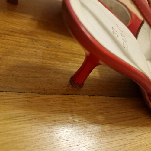 Zara patent leather pump used, red, size 37