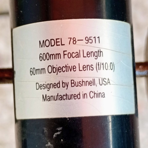Bushnell model 78-9511 telescope used, main lens only without eyepiece