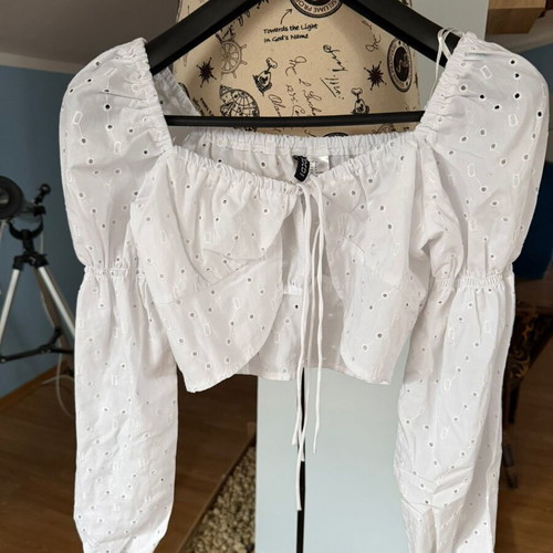 Crop top H&M like new, white, size S