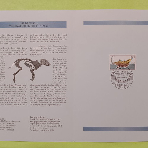 Germany 1998 First Day Cover Stamp Set, Bonn postmark