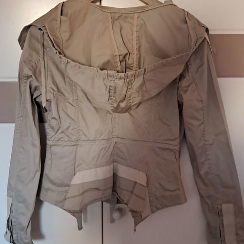 Rococo women's jacket like new beige cream with hood XS