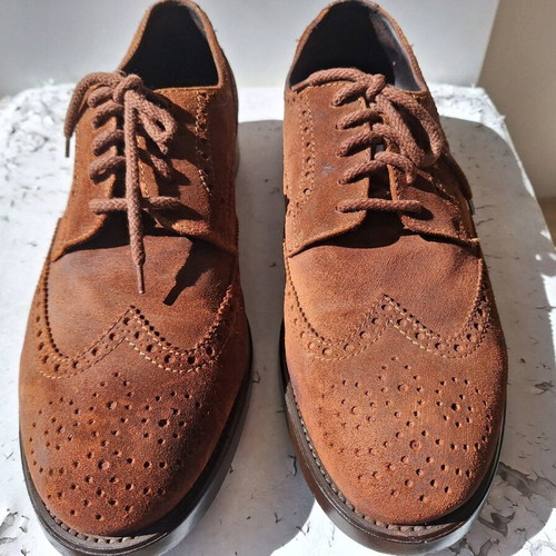 Men's leather suede shoes used, brown, size 46