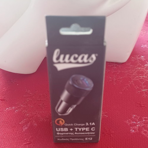 Lucas Car Charger USB and Type-C 3.1A new
