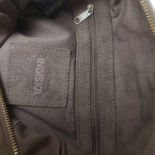 Indiska 100% Suede Leather Crossbody Bag like new, olive brown