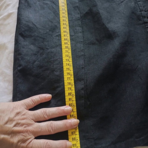 Vintage linen dress used, slim fit, black