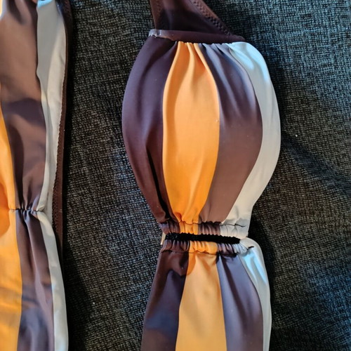 Trichrome bikini swimsuit like new, size S, brown and white