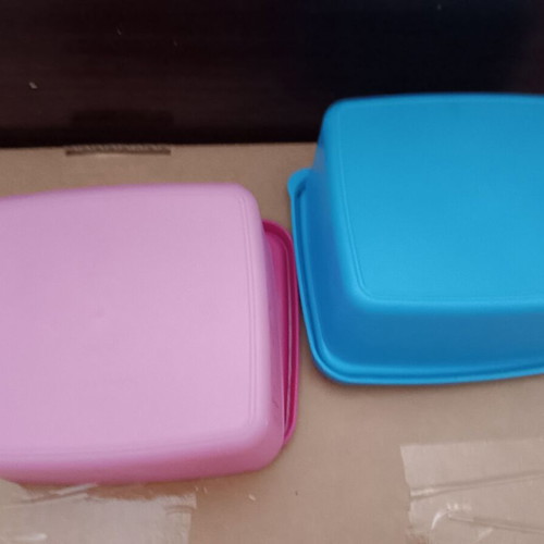 Set of 2 plastic tupper containers for toast like new